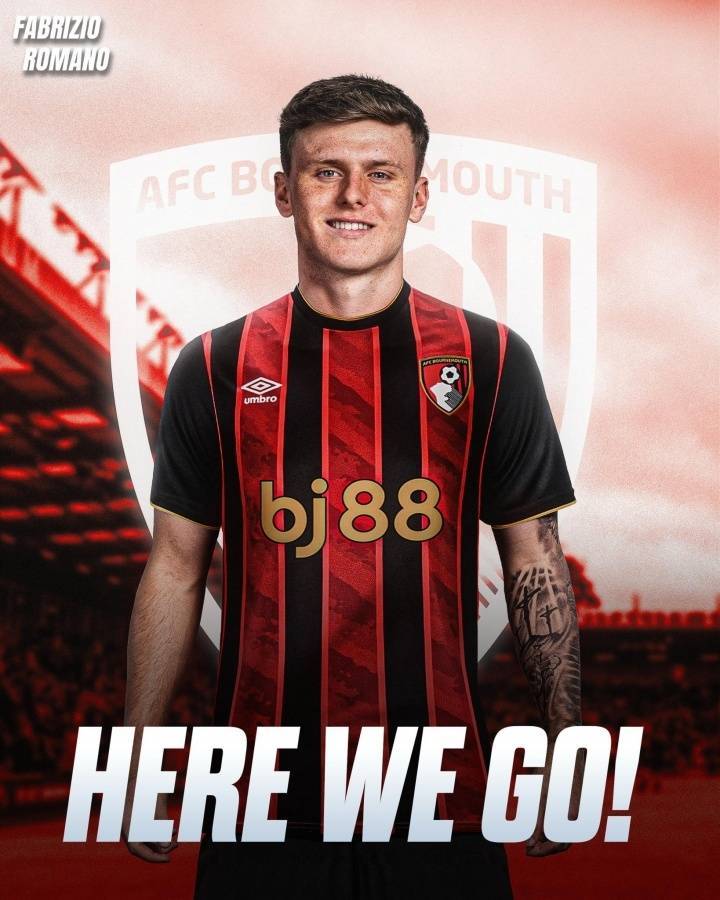 官方：利物浦19岁前锋本多克加盟伯恩茅斯，转会费总价2500万镑